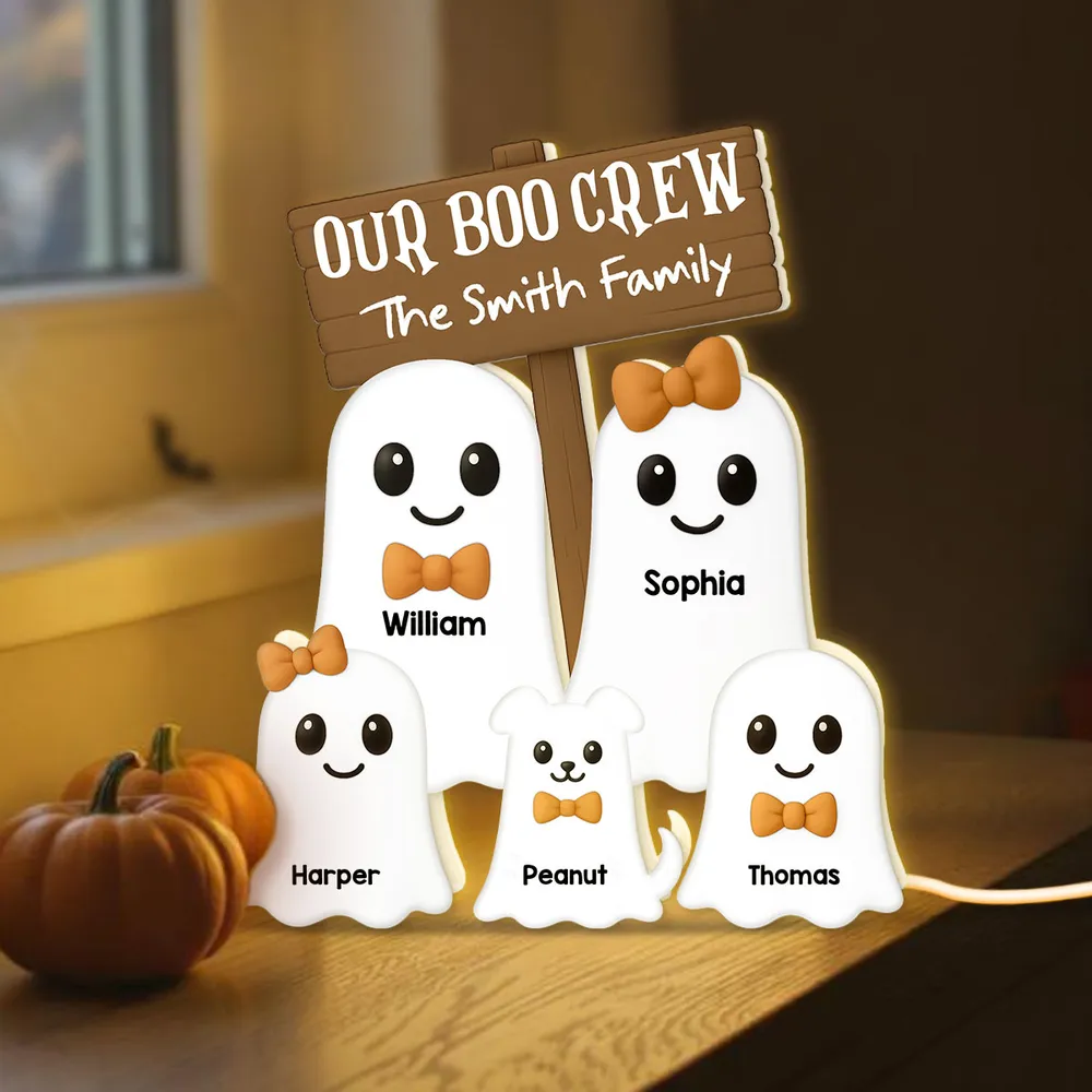 Halloween Ghost Family Acrylic Light Box, Fun Spooky Design, Cozy Night Light, Perfect Gift for Families