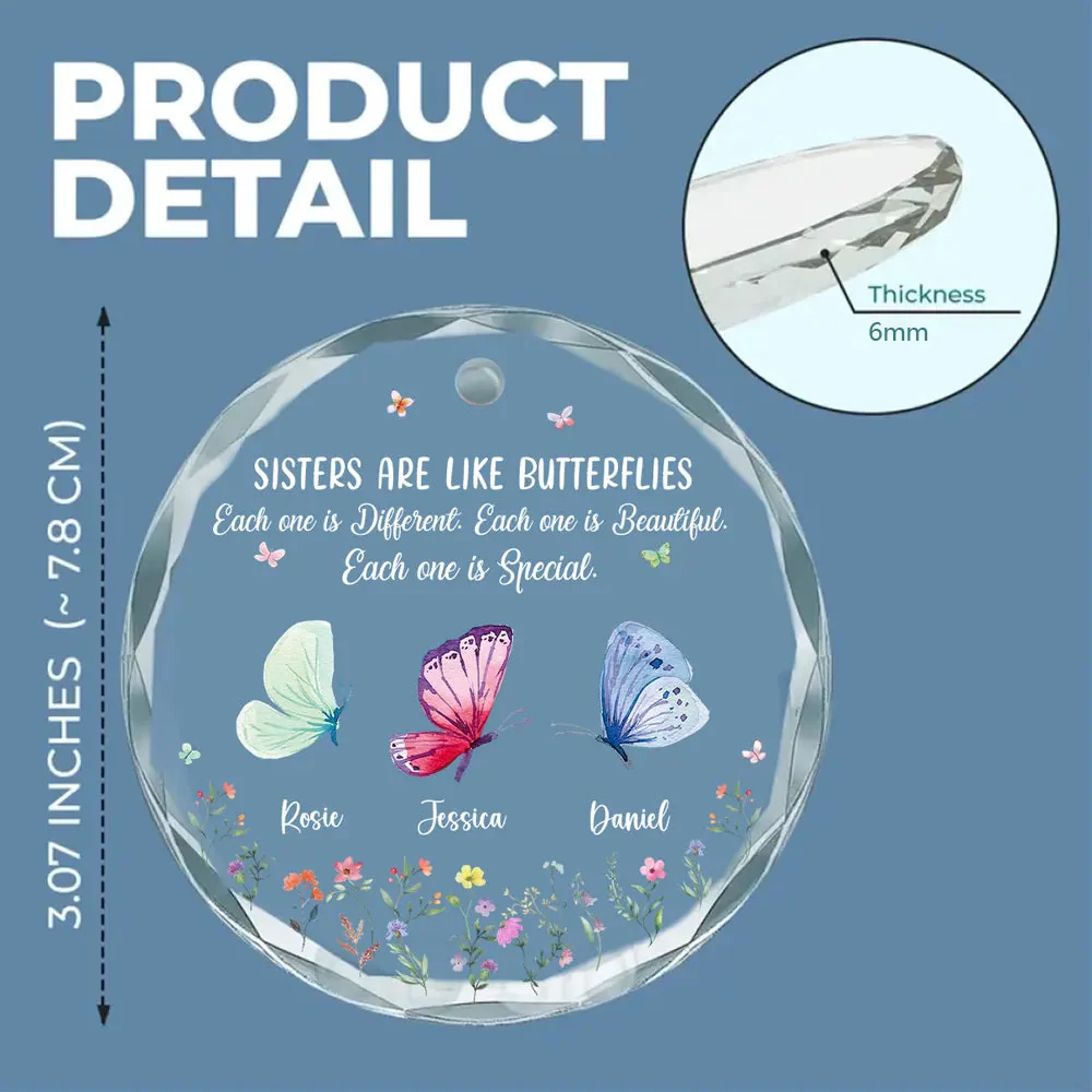 Crystal Ornament with Butterfly and Floral Design, Sisterly Bond Keepsake, Perfect Friendship Gift - Image 4