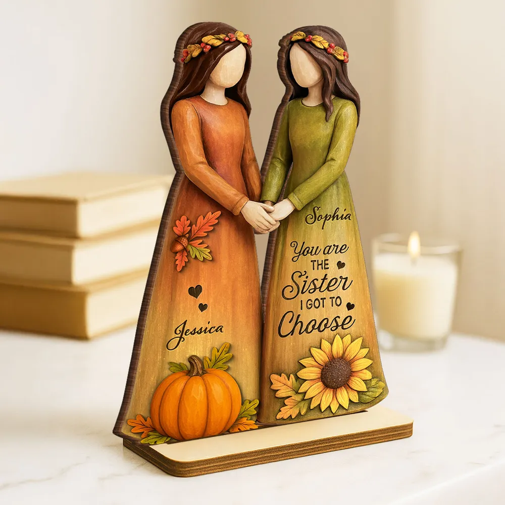Handcrafted Wooden Plaque - Girls Holding Hands Friendship Décor - Image 3