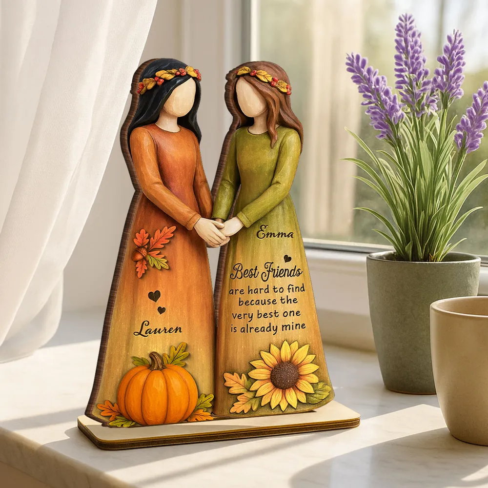 Handcrafted Wooden Plaque - Girls Holding Hands Friendship Décor - Image 5