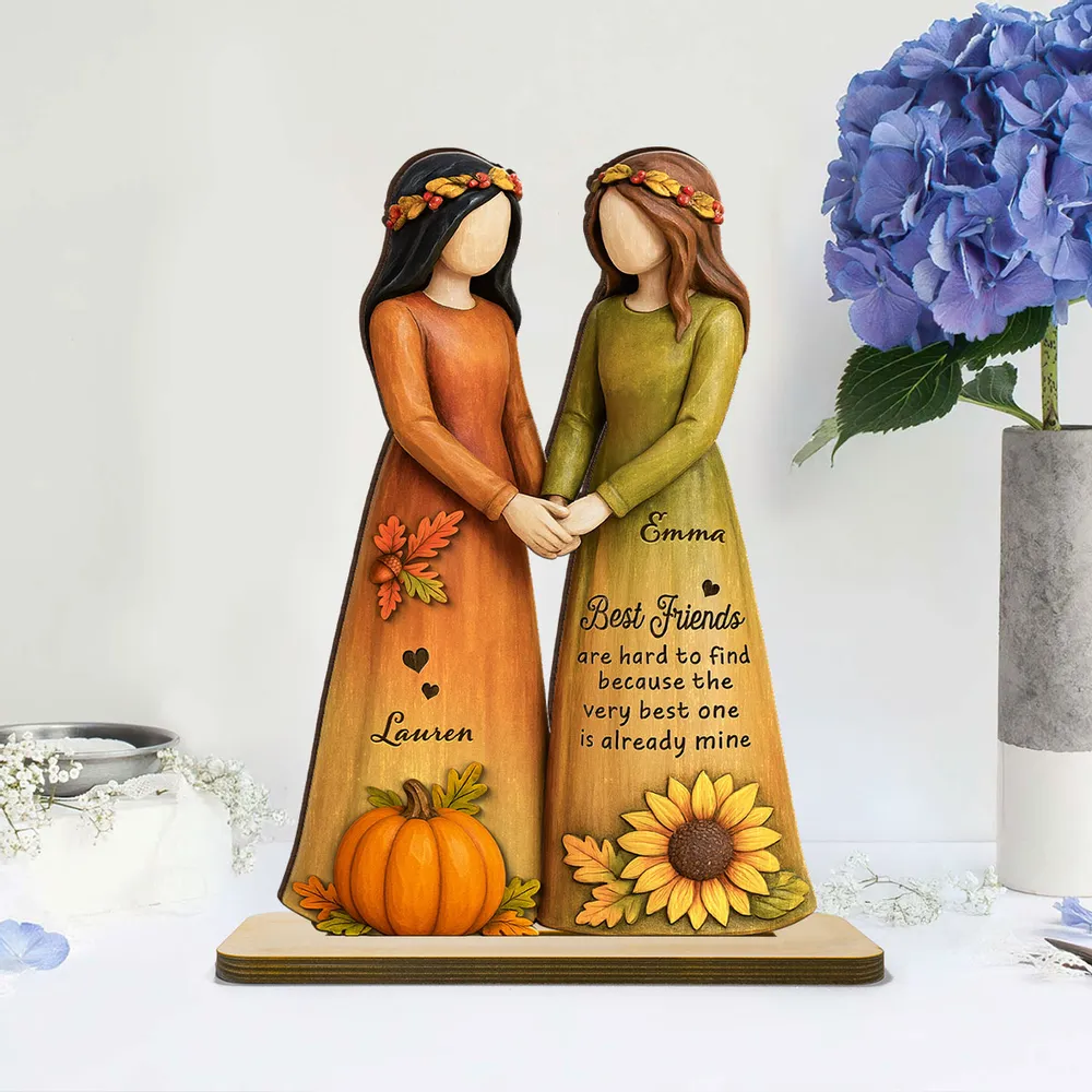 Handcrafted Wooden Plaque - Girls Holding Hands Friendship Décor - Image 6