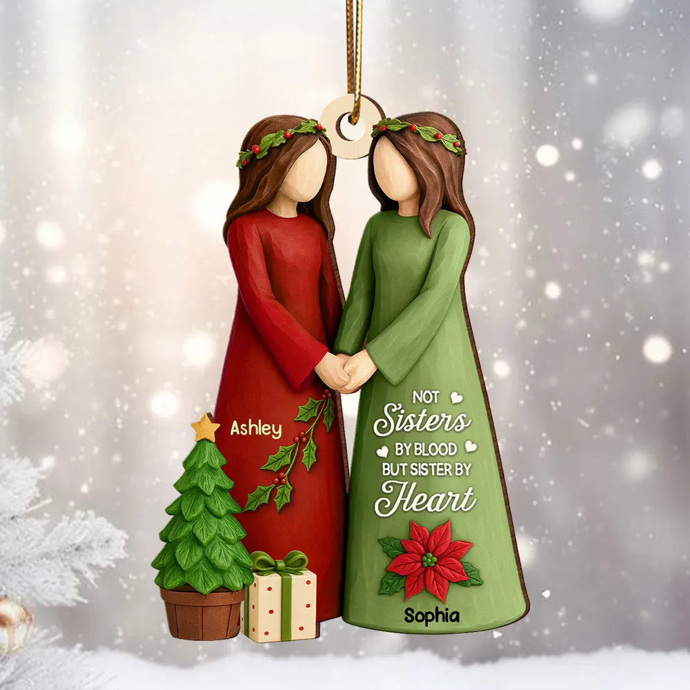 Christmas Wooden Ornament Featuring Friendship Theme · Heartwarming Décor Piece · A Thoughtful Gift for Friends - Image 2