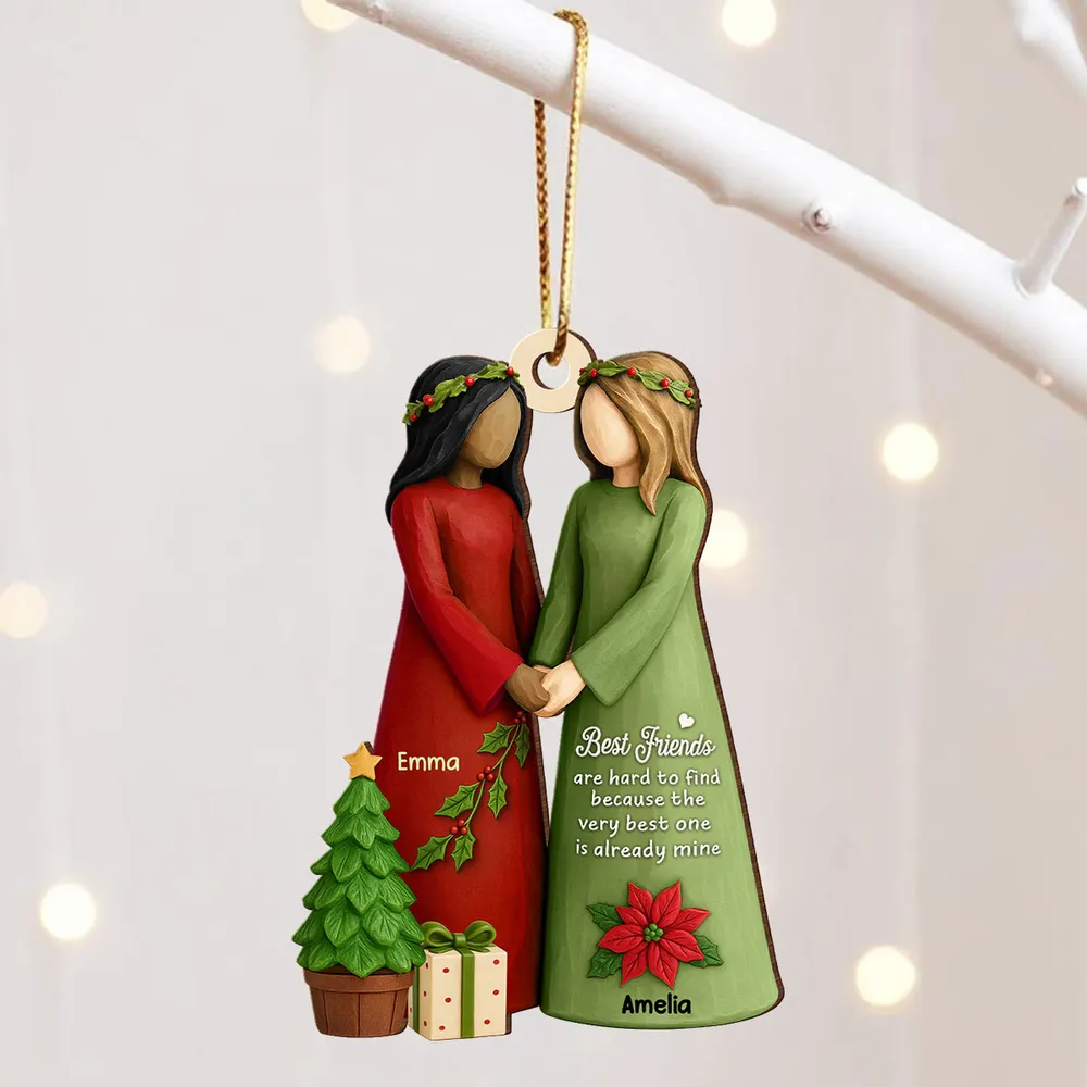 Christmas Wooden Ornament Featuring Friendship Theme · Heartwarming Décor Piece · A Thoughtful Gift for Friends - Image 3