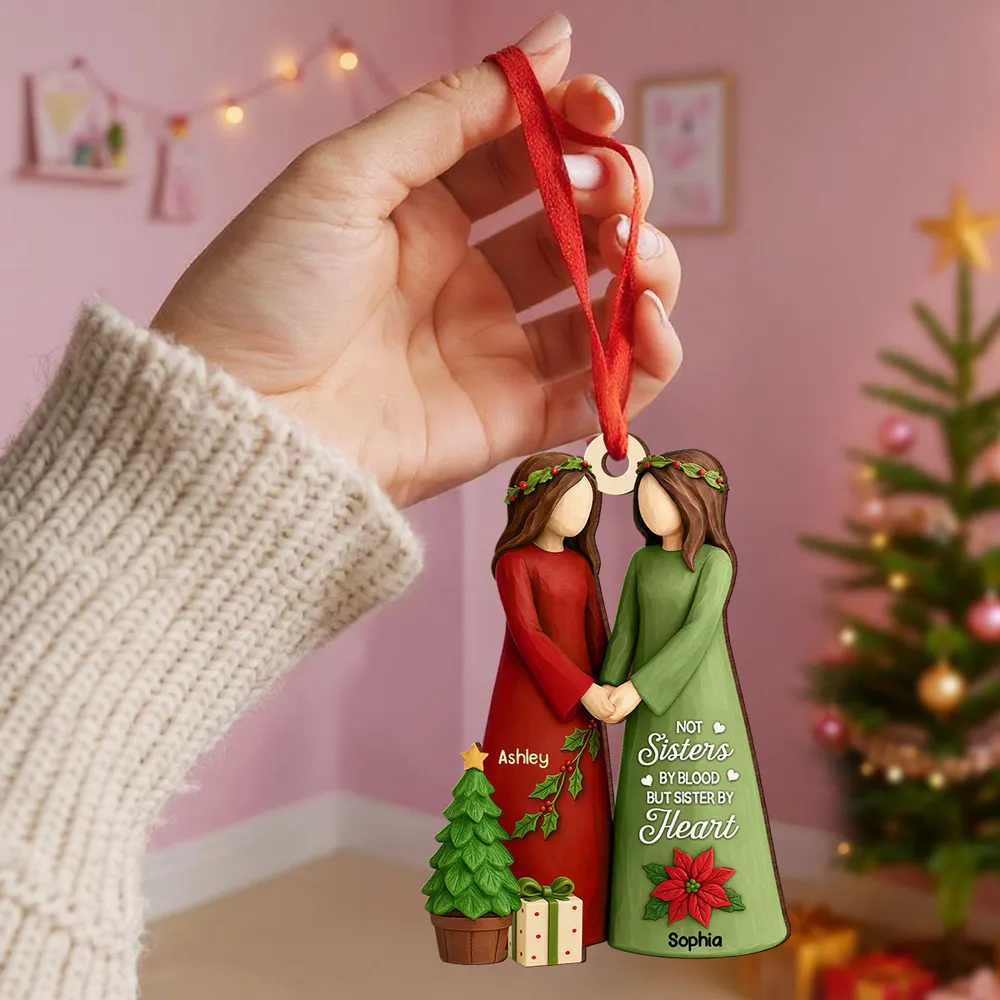 Christmas Wooden Ornament Featuring Friendship Theme · Heartwarming Décor Piece · A Thoughtful Gift for Friends - Image 4
