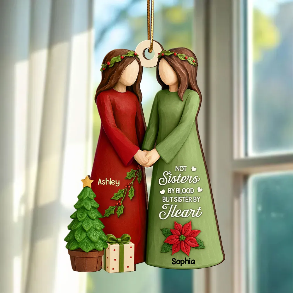 Christmas Wooden Ornament Featuring Friendship Theme · Heartwarming Décor Piece · A Thoughtful Gift for Friends - Image 6