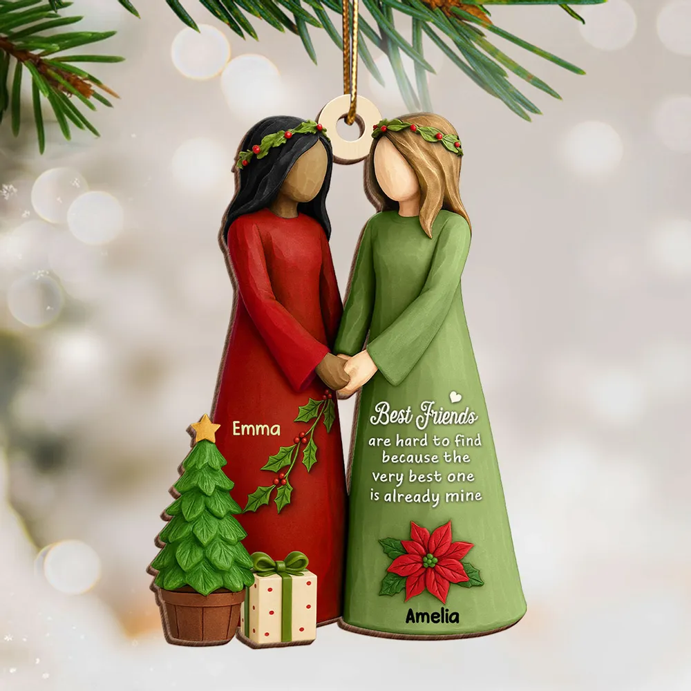Christmas Wooden Ornament Featuring Friendship Theme · Heartwarming Décor Piece · A Thoughtful Gift for Friends - Image 8