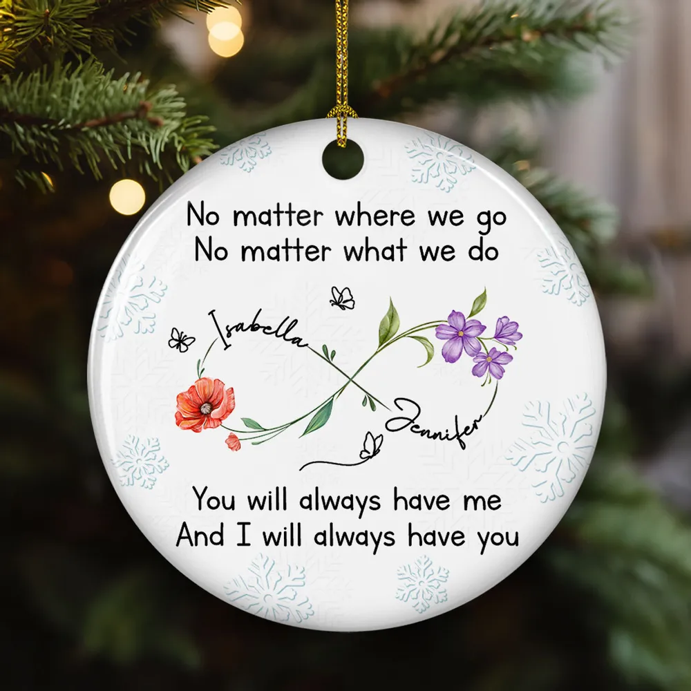 Ceramic Ornament with Floral Infinity Design, Heartfelt “Bestie” Message for Lasting Friendship, Perfect Gift for Friends - Image 2