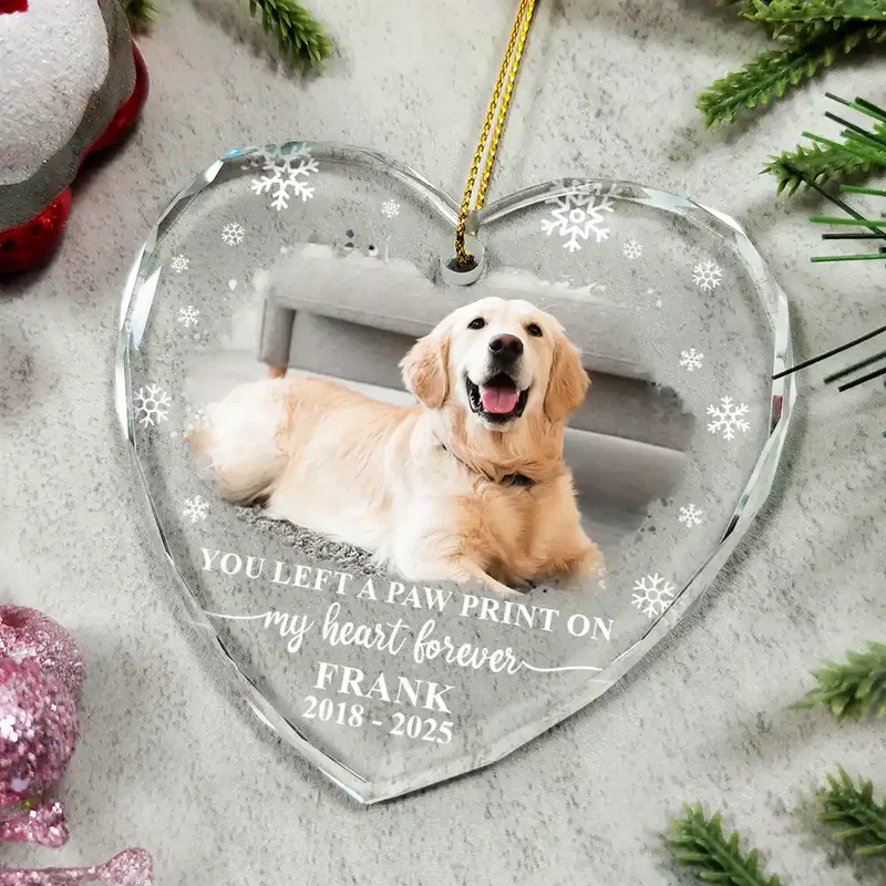 Personalized Crystal Heart Ornament Pet Memorial Gift - Image 4