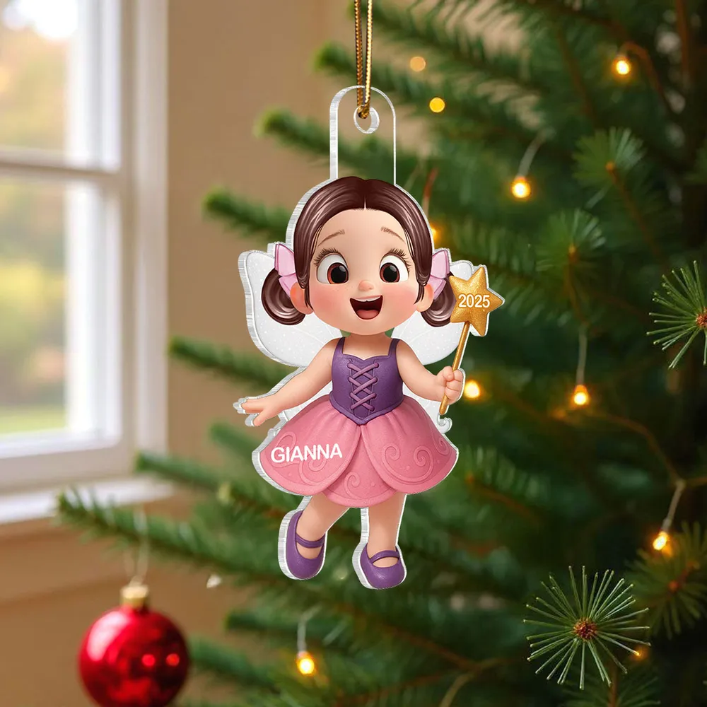 Cartoon Girl Acrylic Ornament, festive decoration, gift-ready keepsake for children - Image 2