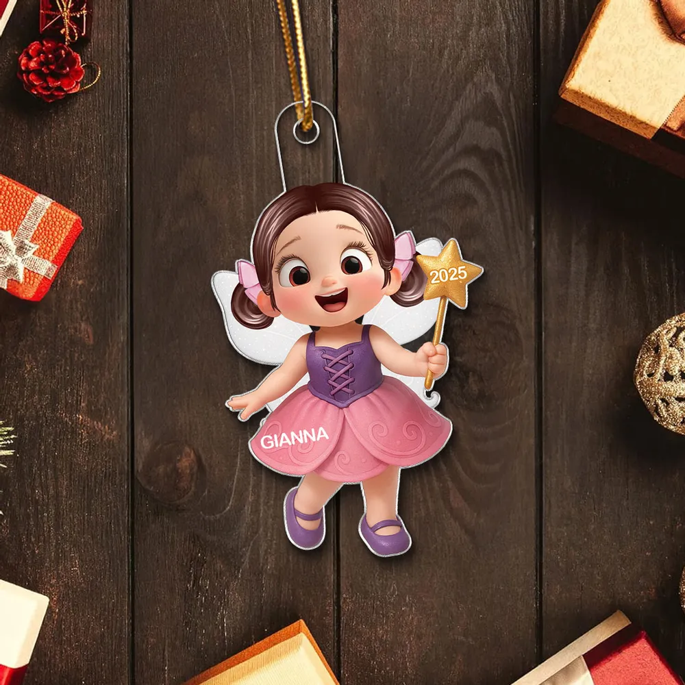 Cartoon Girl Acrylic Ornament, festive decoration, gift-ready keepsake for children - Image 5