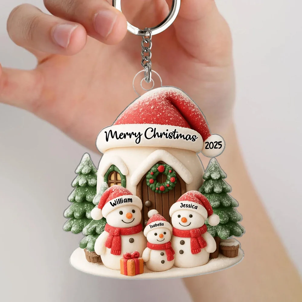 Festive Snowman Family Acrylic Ornament for Personalized Holiday Decoration, Warm Christmas Spirit, Ideal Gift for Loved Ones - Image 2