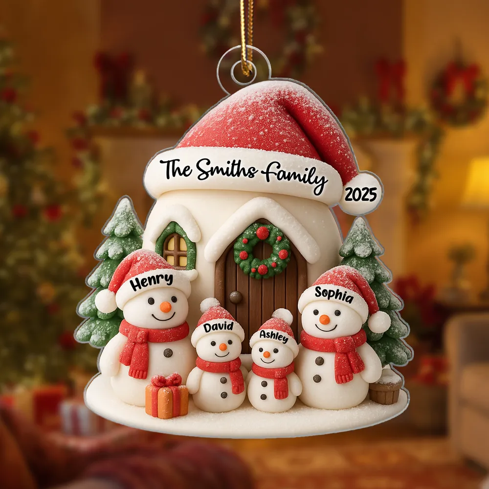 Festive Snowman Family Acrylic Ornament for Personalized Holiday Decoration, Warm Christmas Spirit, Ideal Gift for Loved Ones - Image 3