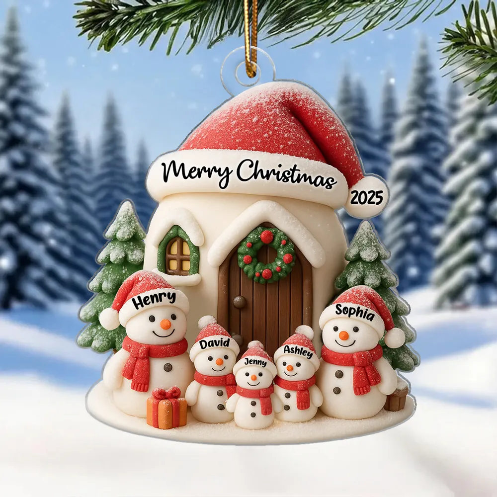 Festive Snowman Family Acrylic Ornament for Personalized Holiday Decoration, Warm Christmas Spirit, Ideal Gift for Loved Ones - Image 5