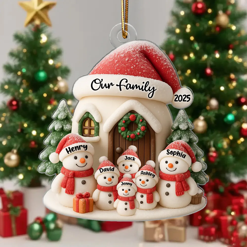 Festive Snowman Family Acrylic Ornament for Personalized Holiday Decoration, Warm Christmas Spirit, Ideal Gift for Loved Ones - Image 6