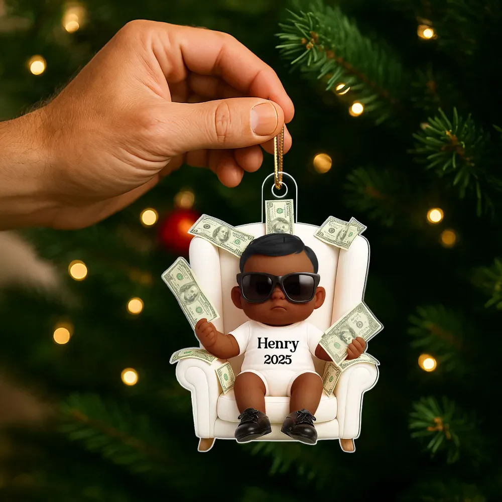 Custom Baby Acrylic Ornament: Personalized Festive Decor & Gift - Image 5
