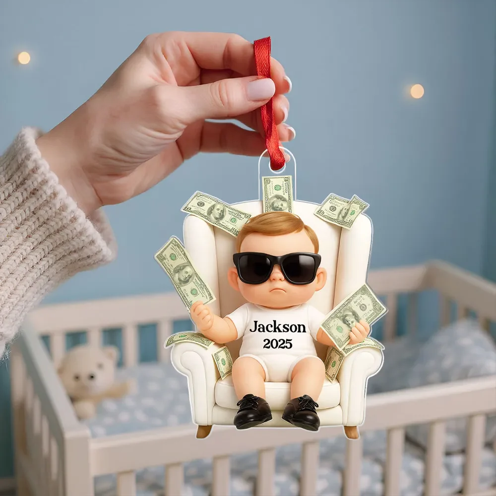 Custom Baby Acrylic Ornament: Personalized Festive Decor & Gift - Image 7