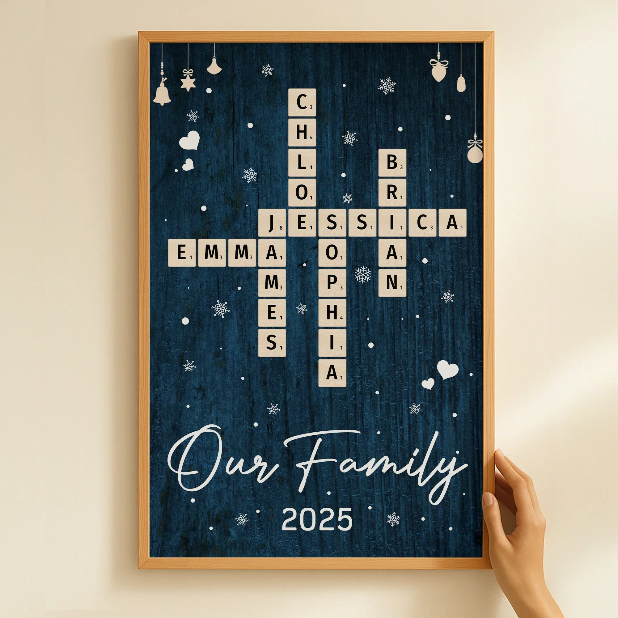 Family Name Crossword Poster | Red Background | Crisp Print & Textured Finish | Perfect Gift for Families - Image 5