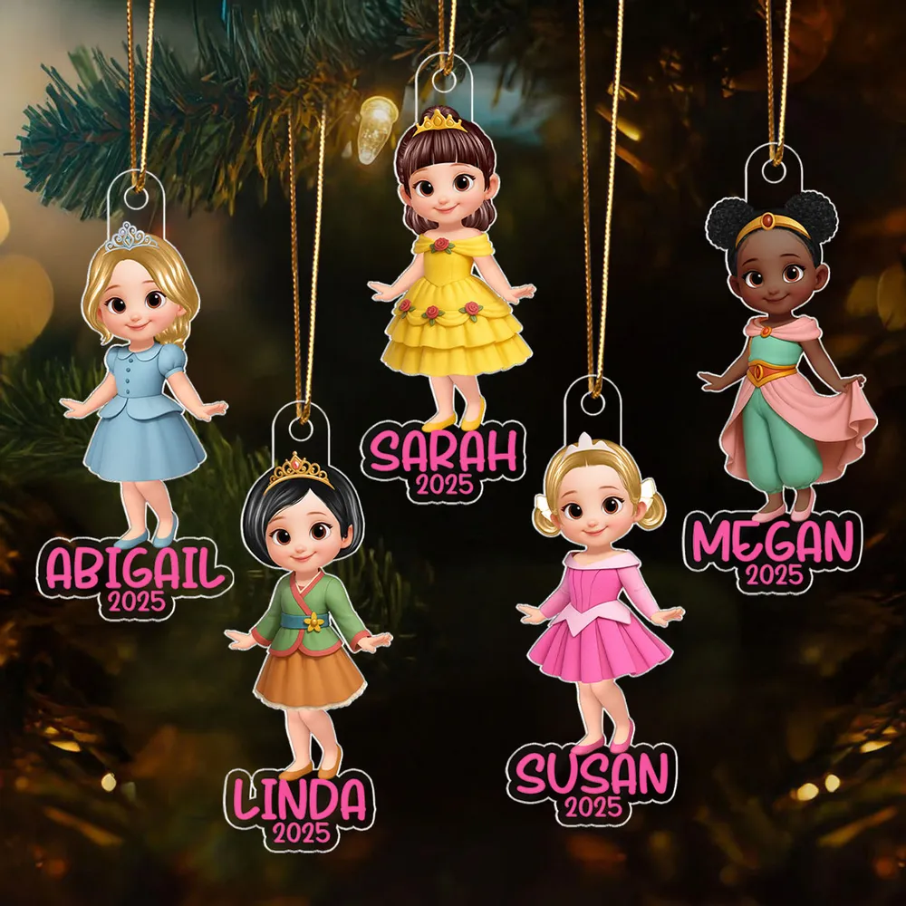 Cute Girl Themed Acrylic Ornament – Customizable Christmas Decoration for Kids - Image 2