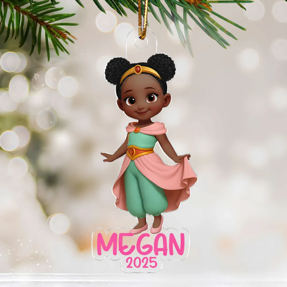 Cute Girl Themed Acrylic Ornament – Customizable Christmas Decoration for Kids - Image 5