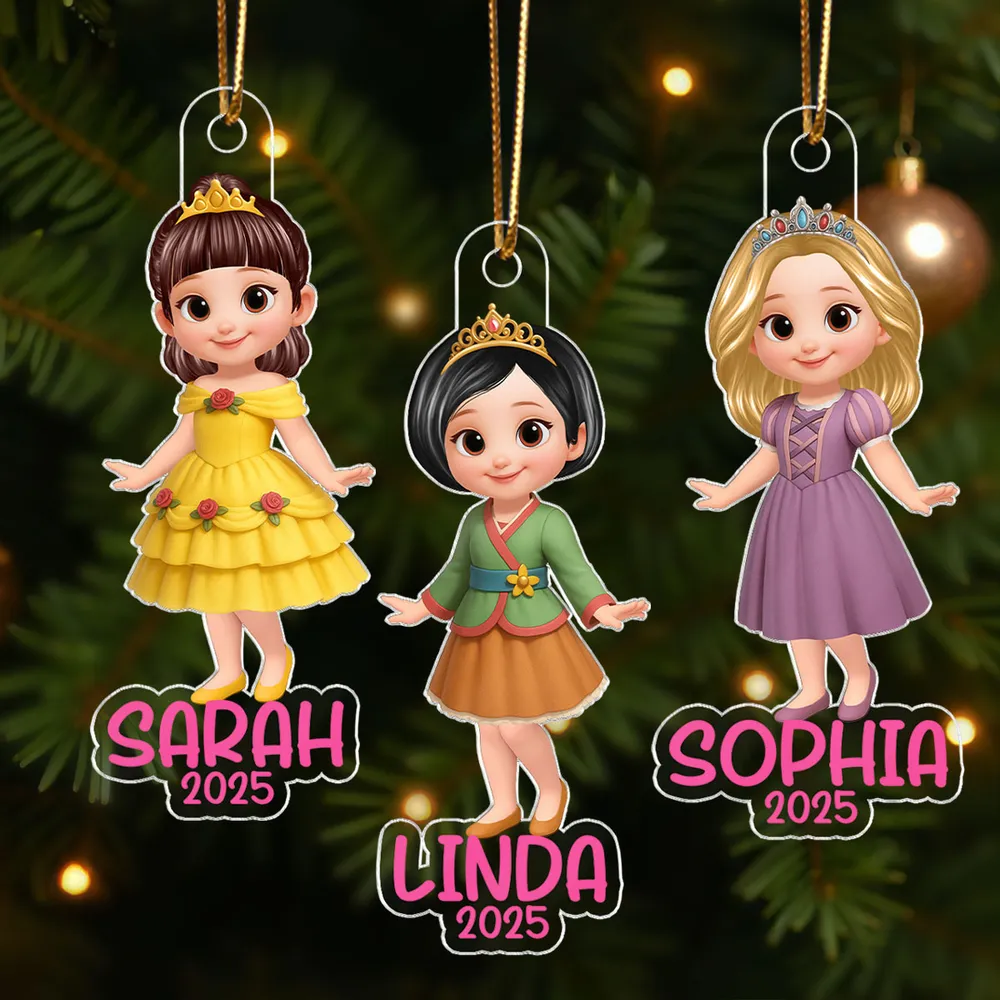Cute Girl Themed Acrylic Ornament – Customizable Christmas Decoration for Kids - Image 7