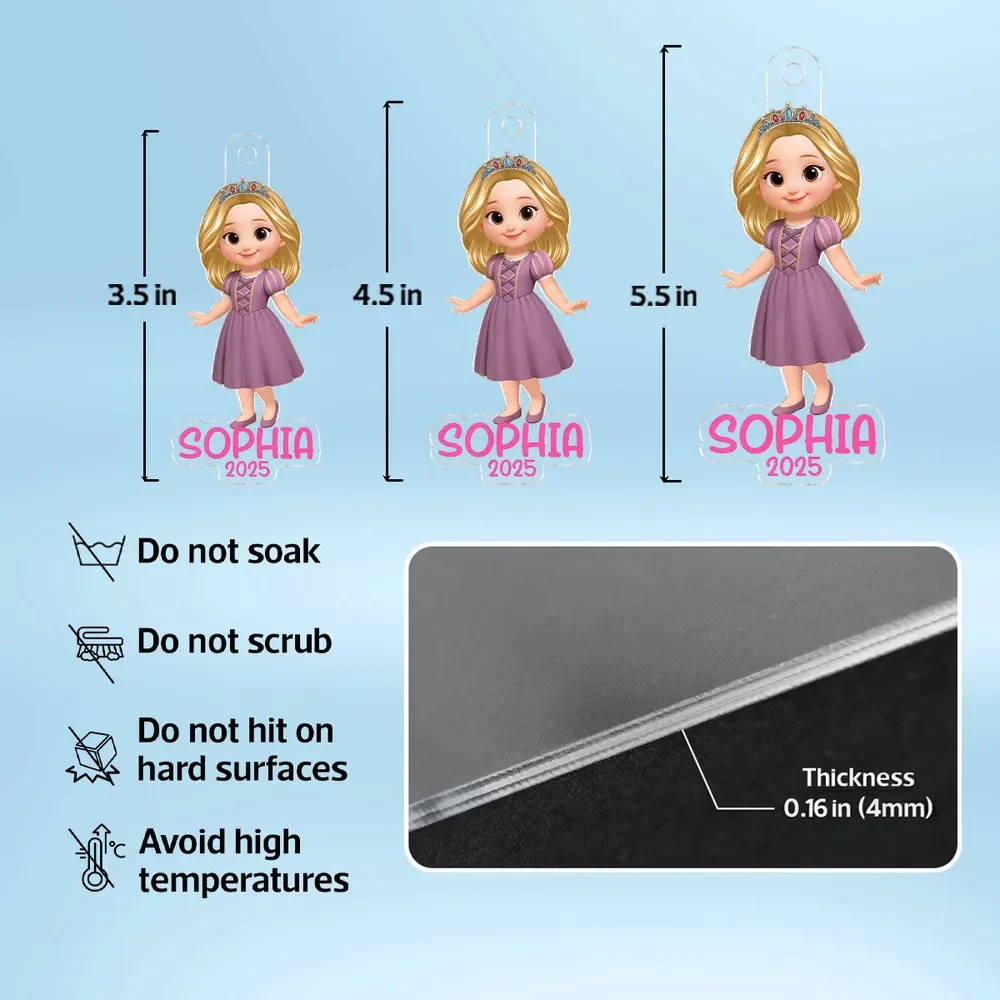 Cute Girl Themed Acrylic Ornament – Customizable Christmas Decoration for Kids - Image 8