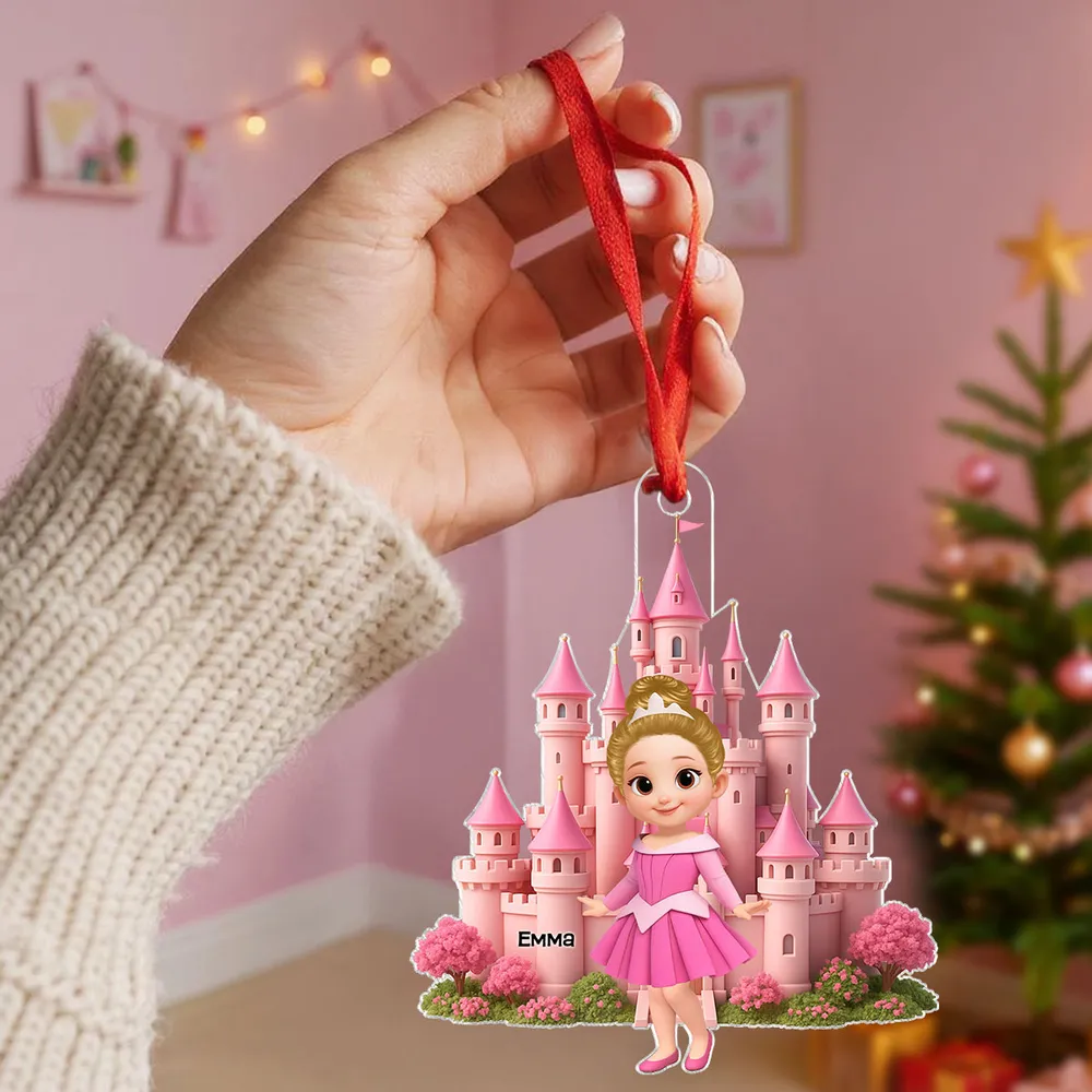 Princess Castle Acrylic Ornament – Personalized Christmas Gift for Little Girls - Image 7