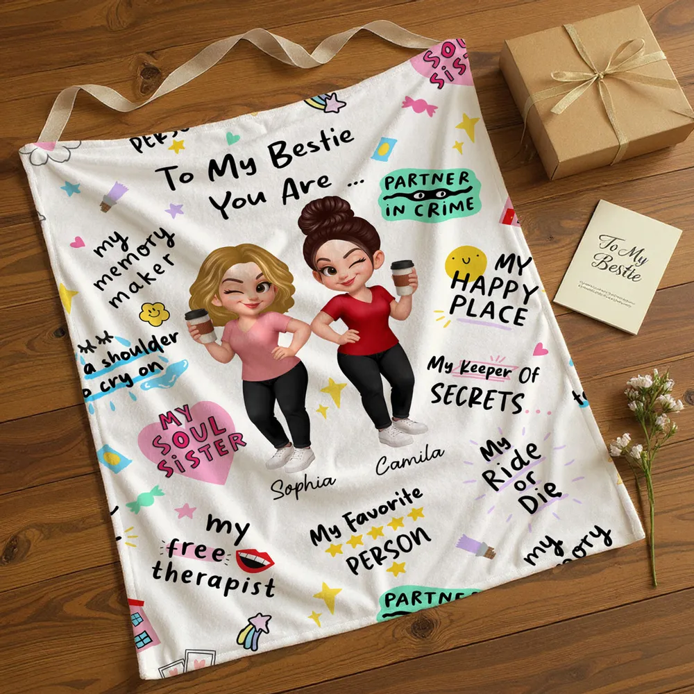 Bestie Blanket – Personalized Cozy Gift for Soul Sisters, High-Clarity Design with Sentimental Friendship Quotes - Image 3
