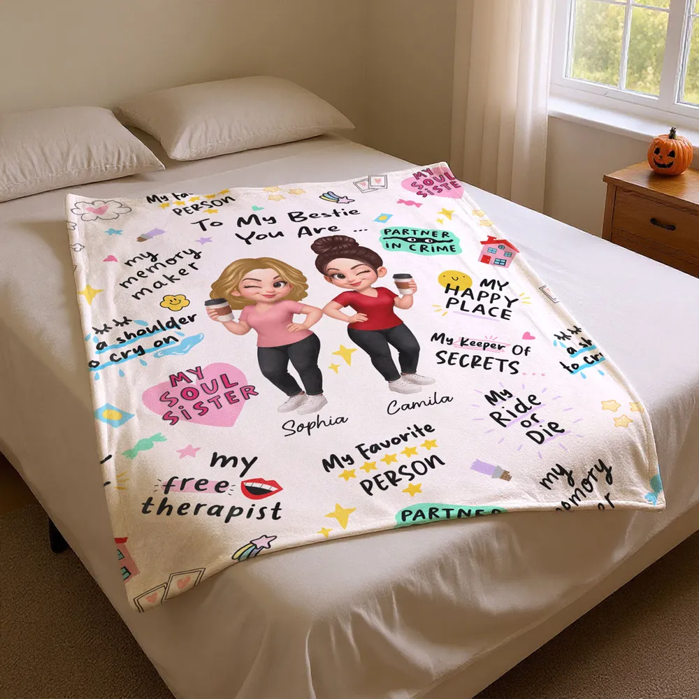 Bestie Blanket – Personalized Cozy Gift for Soul Sisters, High-Clarity Design with Sentimental Friendship Quotes - Image 5