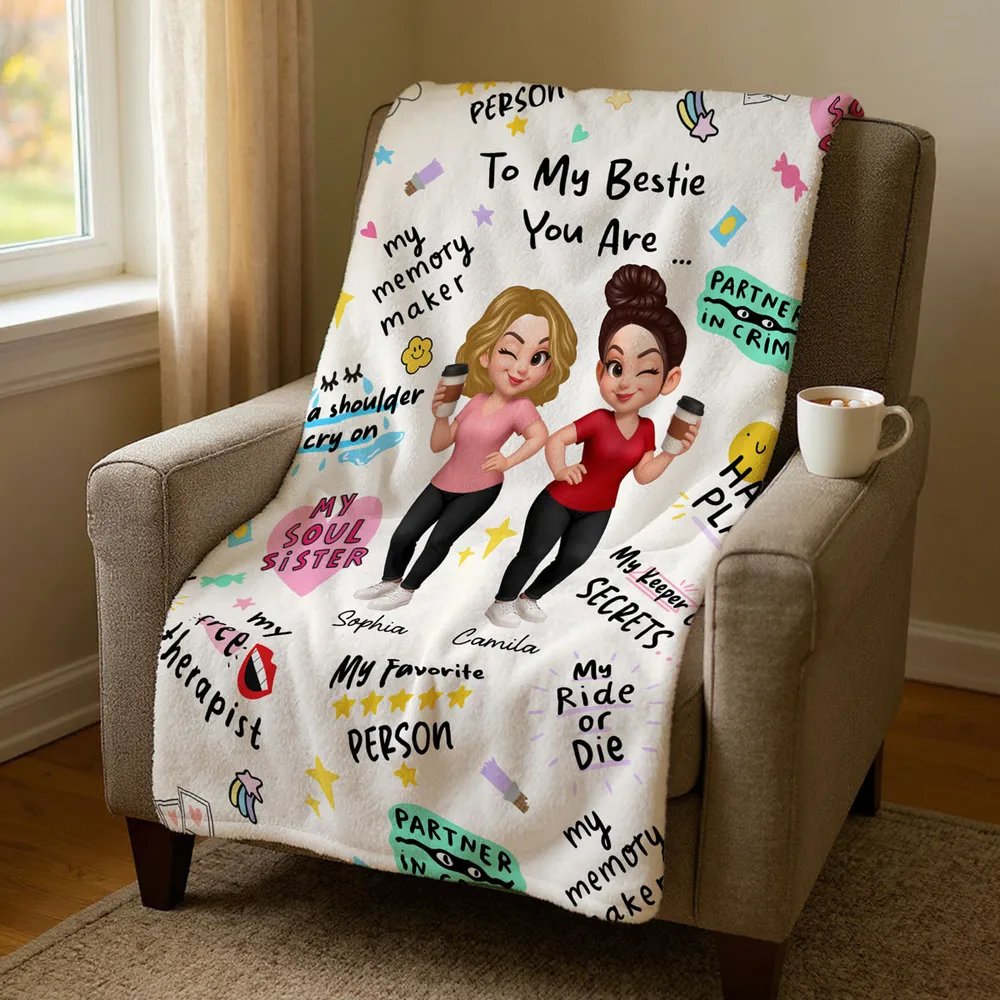 Bestie Blanket – Personalized Cozy Gift for Soul Sisters, High-Clarity Design with Sentimental Friendship Quotes - Image 6