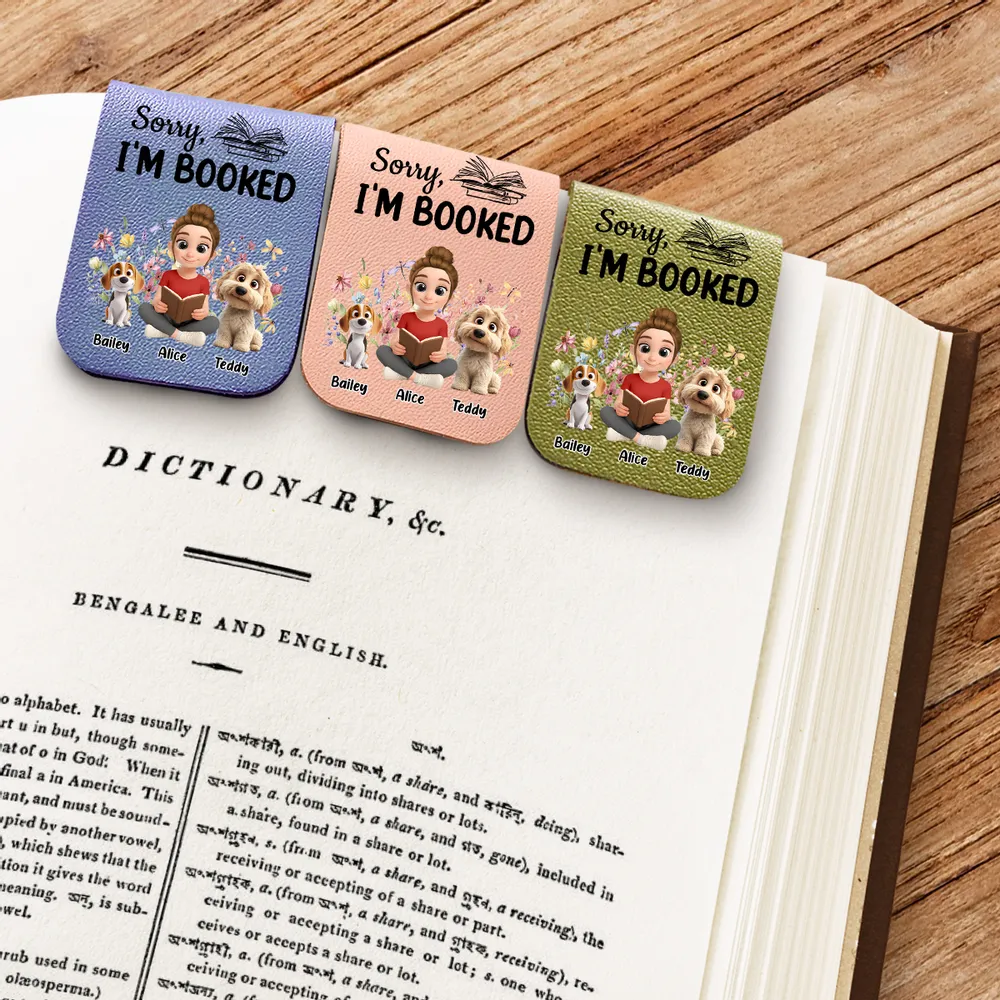 Personalized Leather Magnetic Bookmark, Humorous Design with Cute Illustration, Ideal Book Companion - Image 4