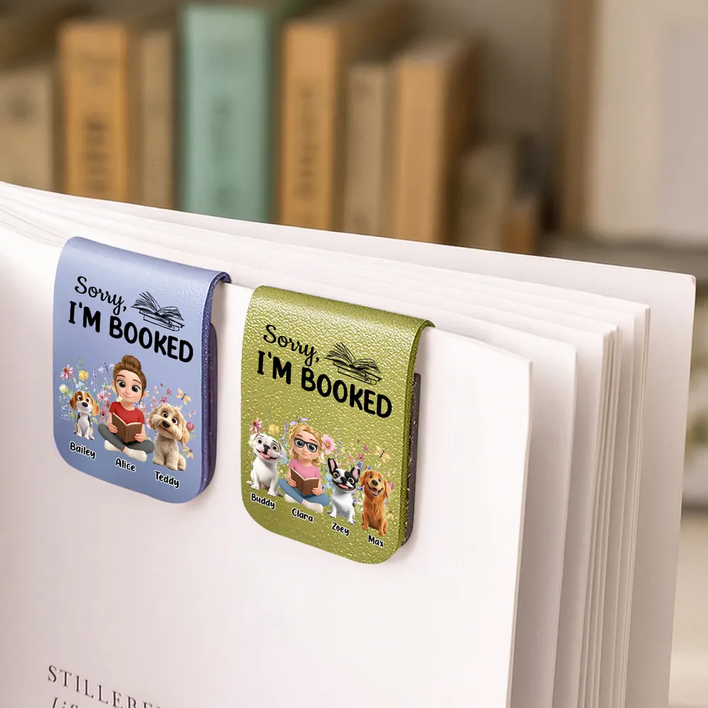Personalized Leather Magnetic Bookmark, Humorous Design with Cute Illustration, Ideal Book Companion - Image 5