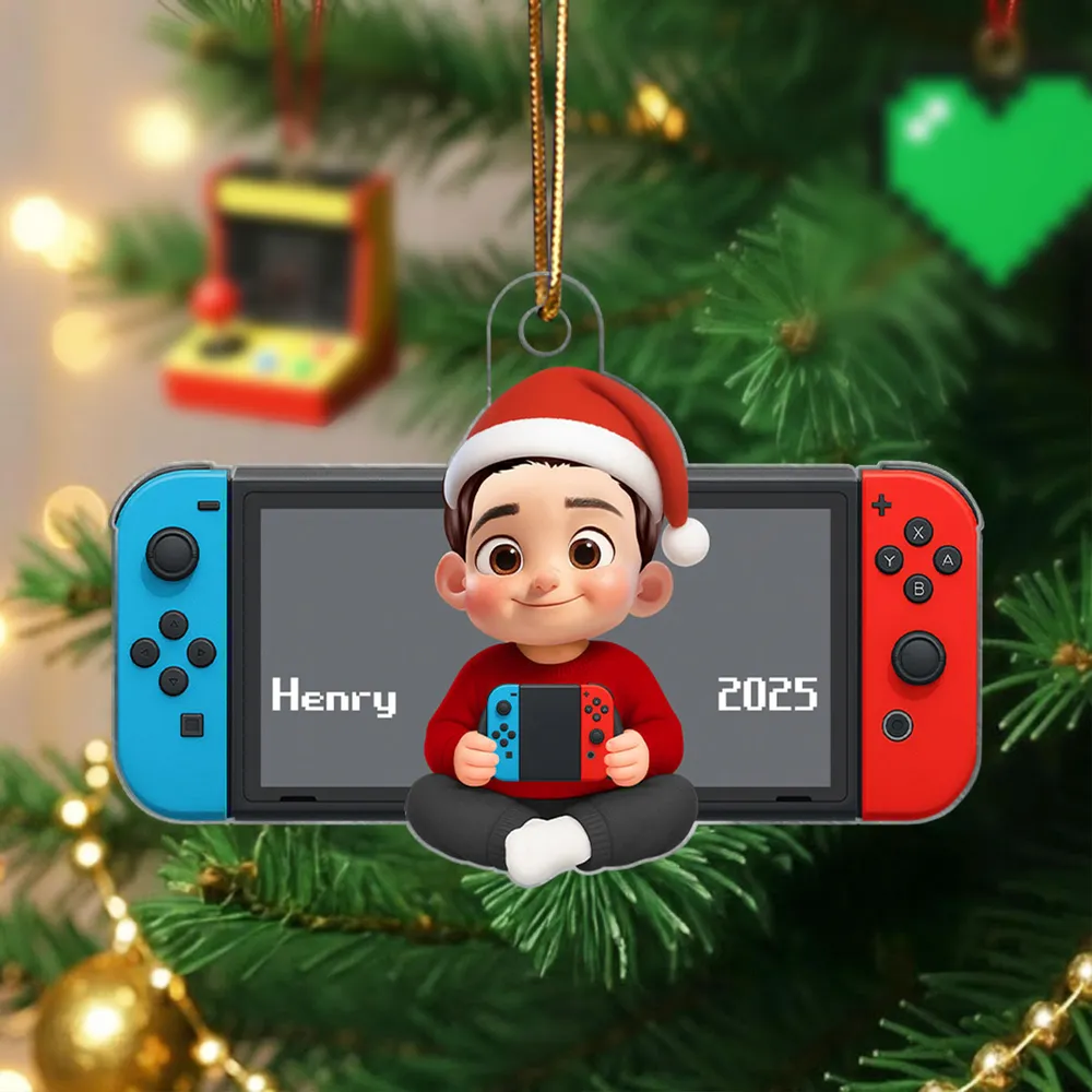 Acrylic Ornament with Game Console Theme, Festive Playful Design, Perfect Gift for Kids and Gamers - Image 3