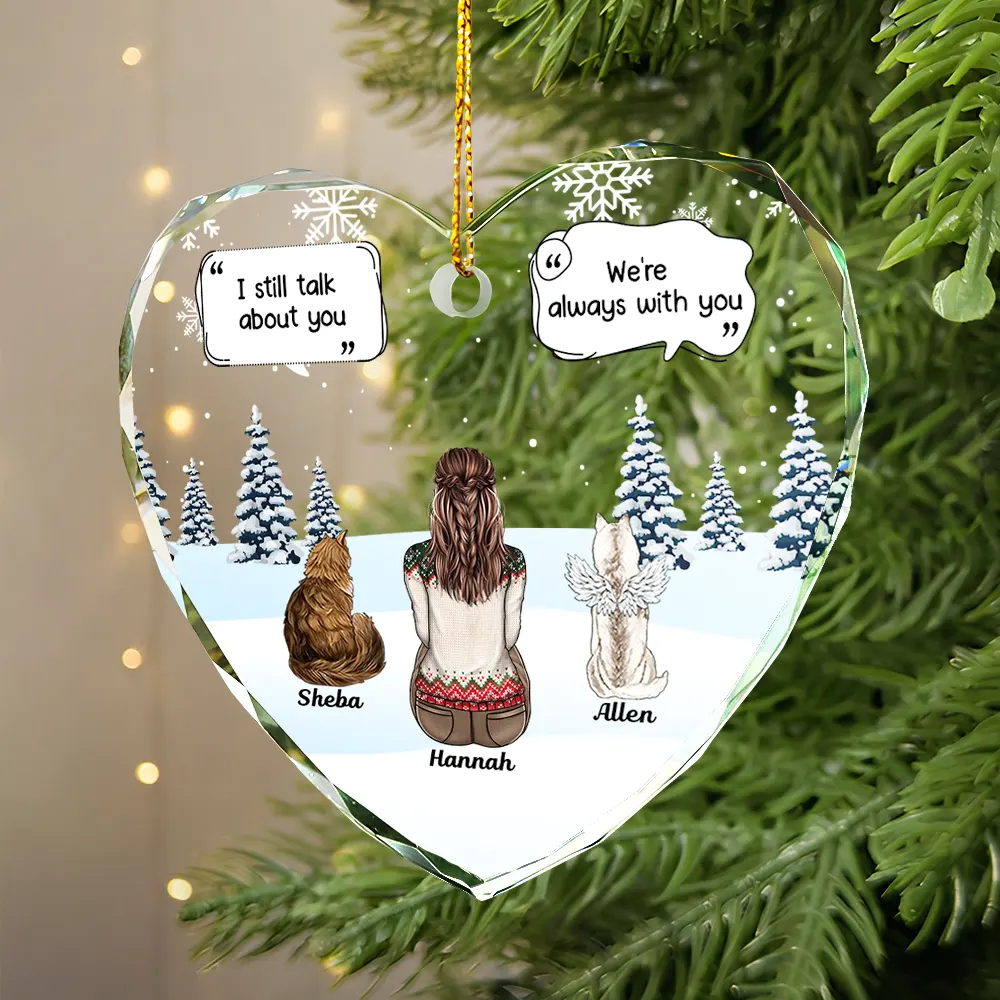 Personalized Crystal Heart Pet Memorial Ornament - Image 2