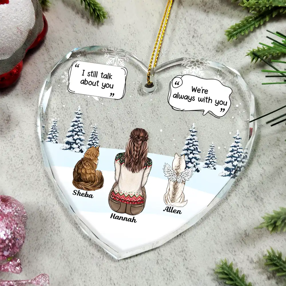 Personalized Crystal Heart Pet Memorial Ornament - Image 4
