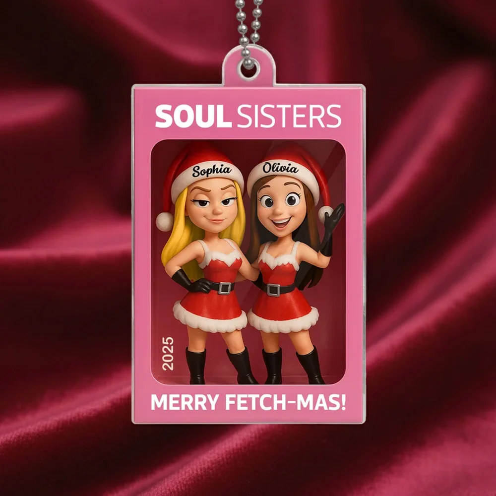 Soul Sisters Acrylic Ornament – Creative Friendship Keepsake, Heartfelt Gift for Best Friends with High-Definition Detail