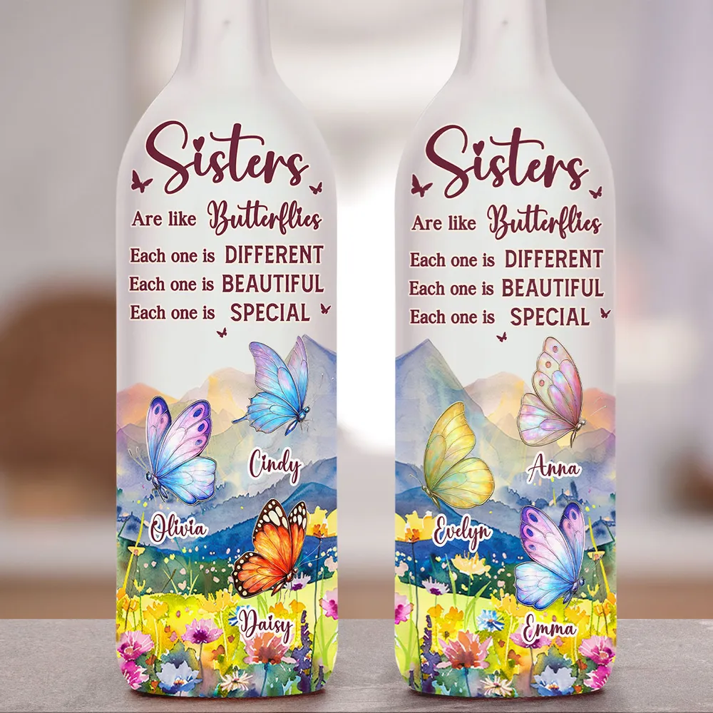 Butterfly Sisters Bottle Lamp with Warm Glow, Perfect Gift for Special Bond - Image 3