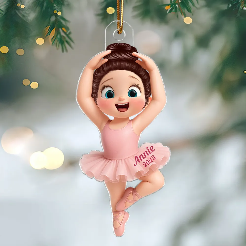 Ballet Girl Acrylic Ornament in Cute Cartoon Style for Christmas Tree Decoration, Warm Ambiance, Perfect Gift for Kids or Friends - Image 5