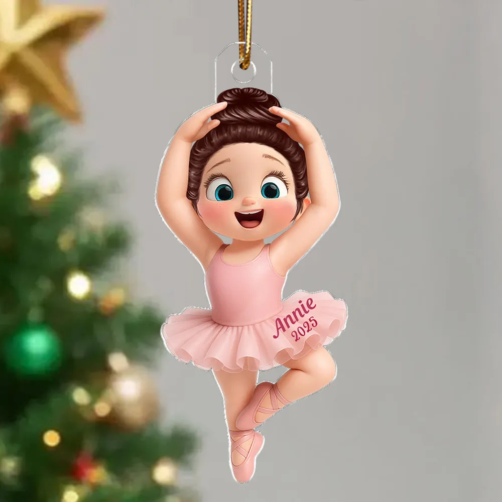 Ballet Girl Acrylic Ornament in Cute Cartoon Style for Christmas Tree Decoration, Warm Ambiance, Perfect Gift for Kids or Friends - Image 6