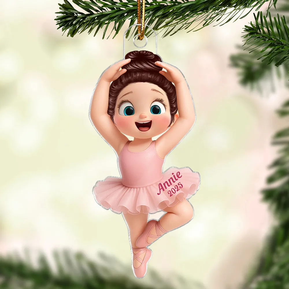 Ballet Girl Acrylic Ornament in Cute Cartoon Style for Christmas Tree Decoration, Warm Ambiance, Perfect Gift for Kids or Friends - Image 7