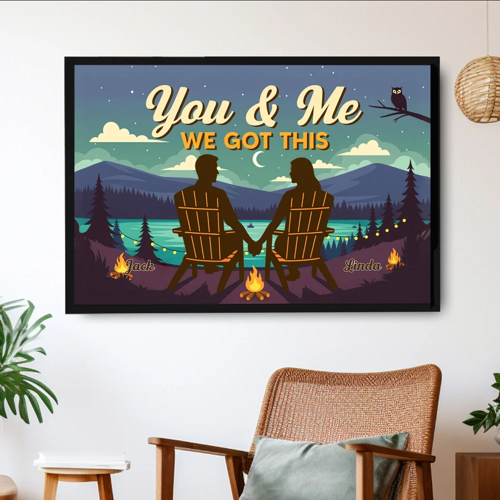 Vintage Style Poster with Couples on the Beach Emotional Wall Art Gift-Ready - Image 2