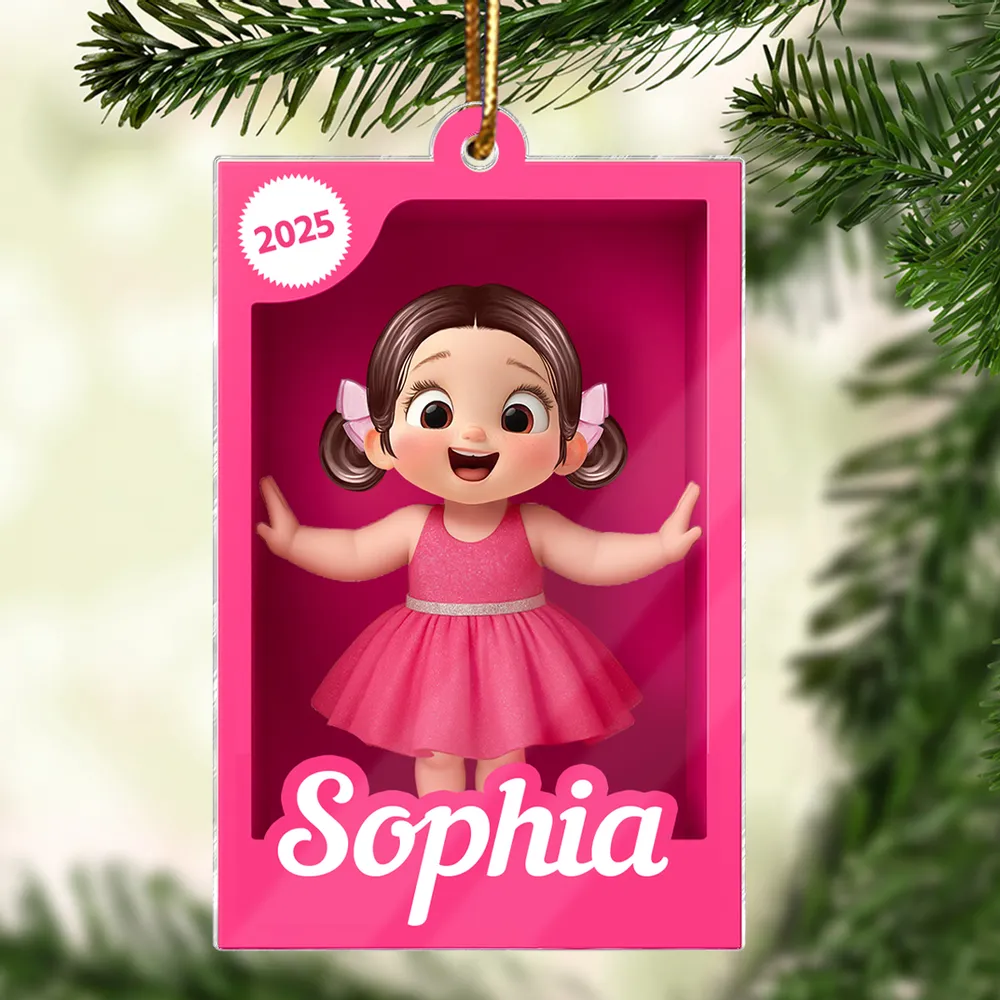 Custom Cartoon Girl Acrylic Ornament for Kids - Image 3