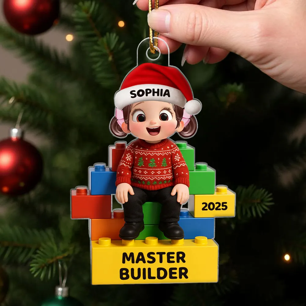 Playful Building Block Acrylic Ornament for Christmas Tree – Holiday Décor and Thoughtful Gift - Image 2