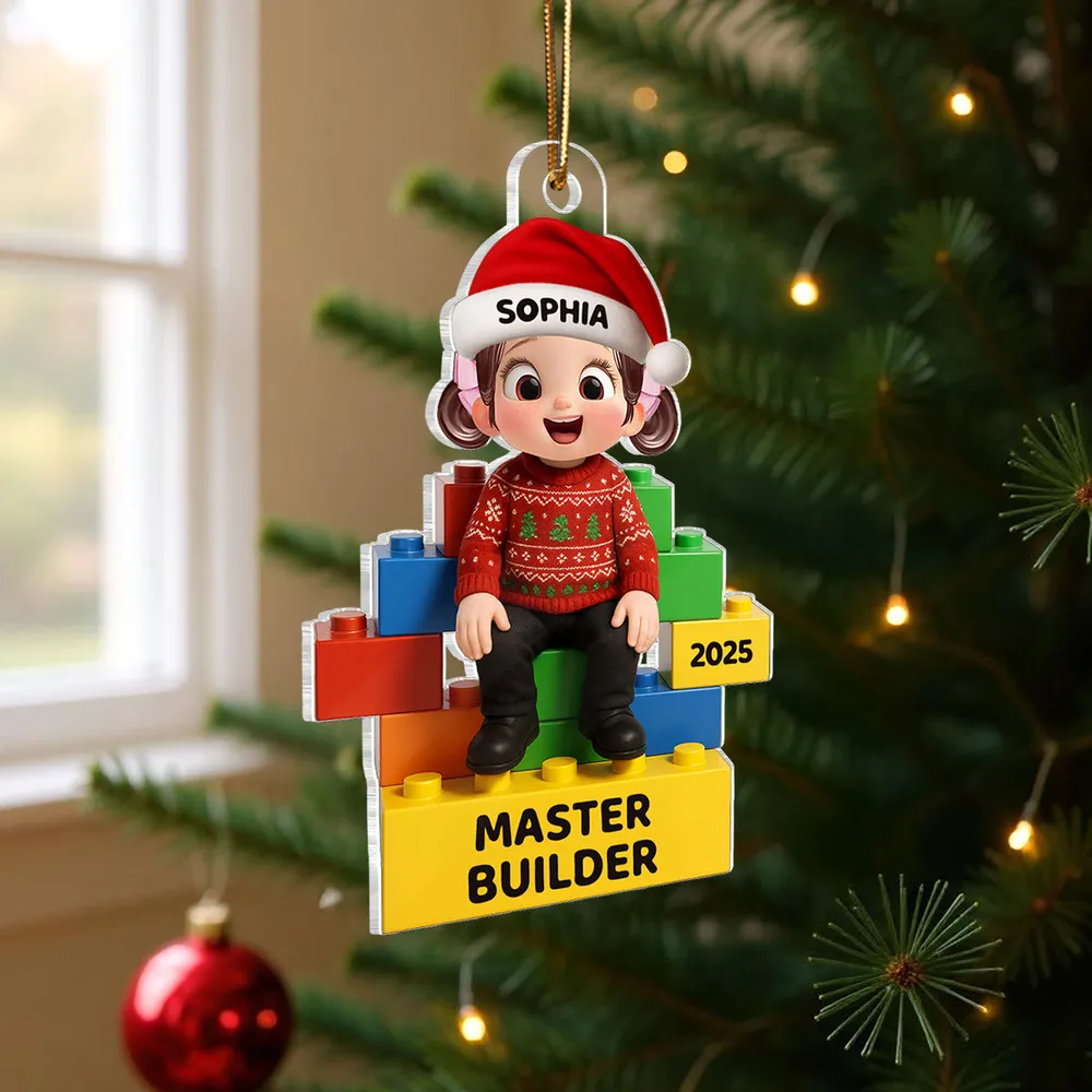 Playful Building Block Acrylic Ornament for Christmas Tree – Holiday Décor and Thoughtful Gift - Image 5