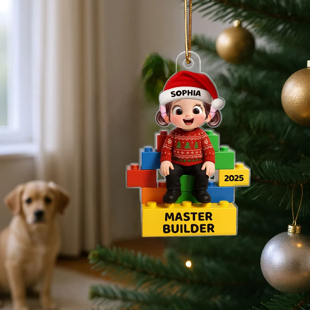 Playful Building Block Acrylic Ornament for Christmas Tree – Holiday Décor and Thoughtful Gift - Image 7