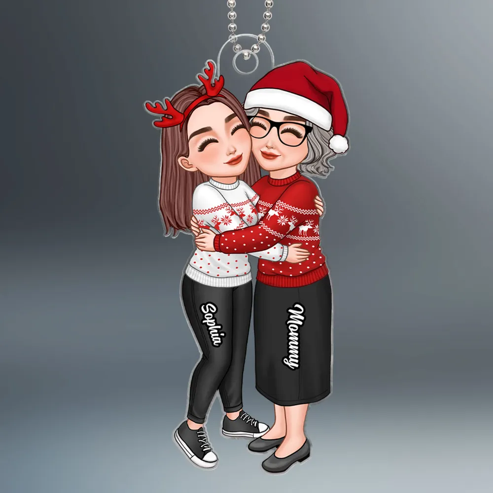 Heartwarming Grandma and Grandkid Acrylic Ornament, Personalized Design, Perfect Family Gift - Image 2