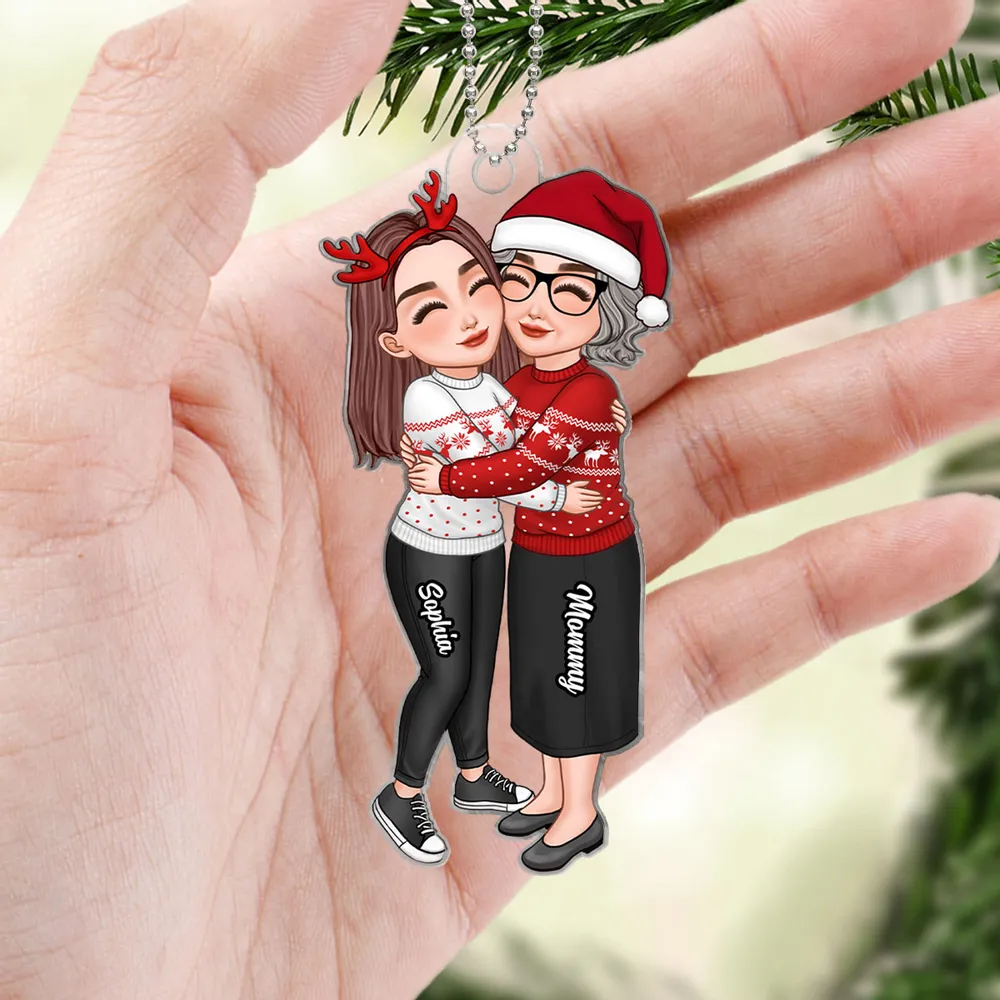 Heartwarming Grandma and Grandkid Acrylic Ornament, Personalized Design, Perfect Family Gift - Image 3