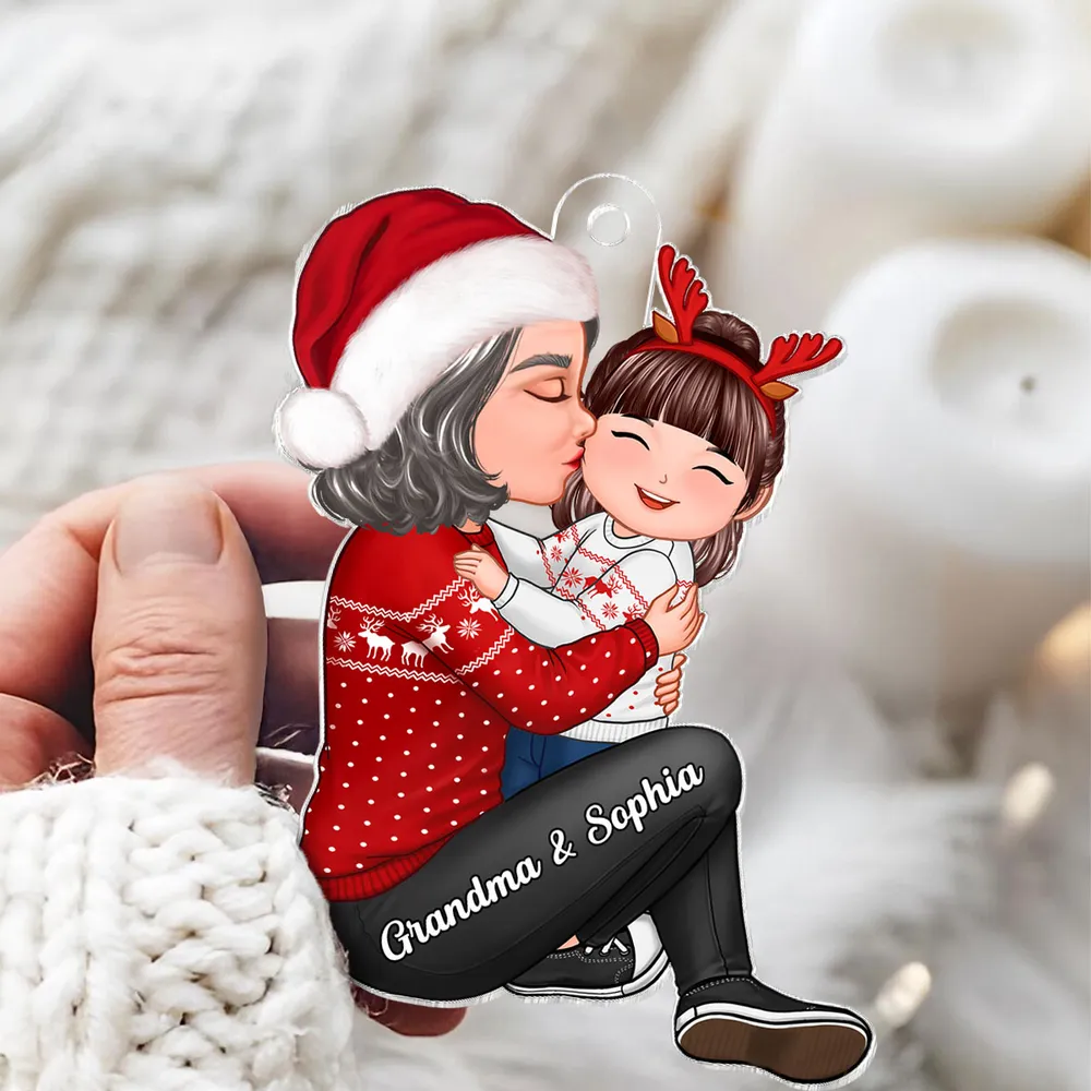 Christmas Hug Acrylic Ornament, cozy holiday spirit, a perfect gift for family - Image 6