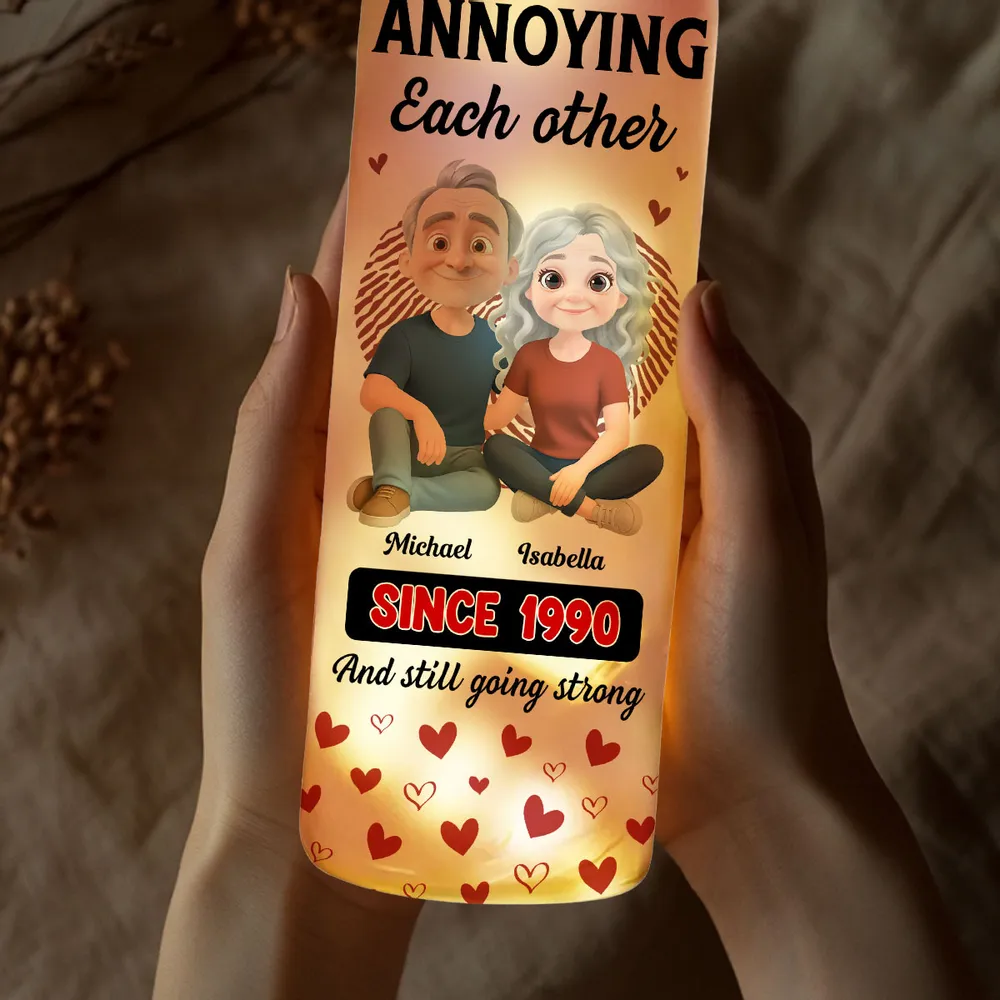 Personalized Bottle Lamp Annoying Each Other Couple Design for Bedroom Decor Warm Glow Unique Gift - Image 5