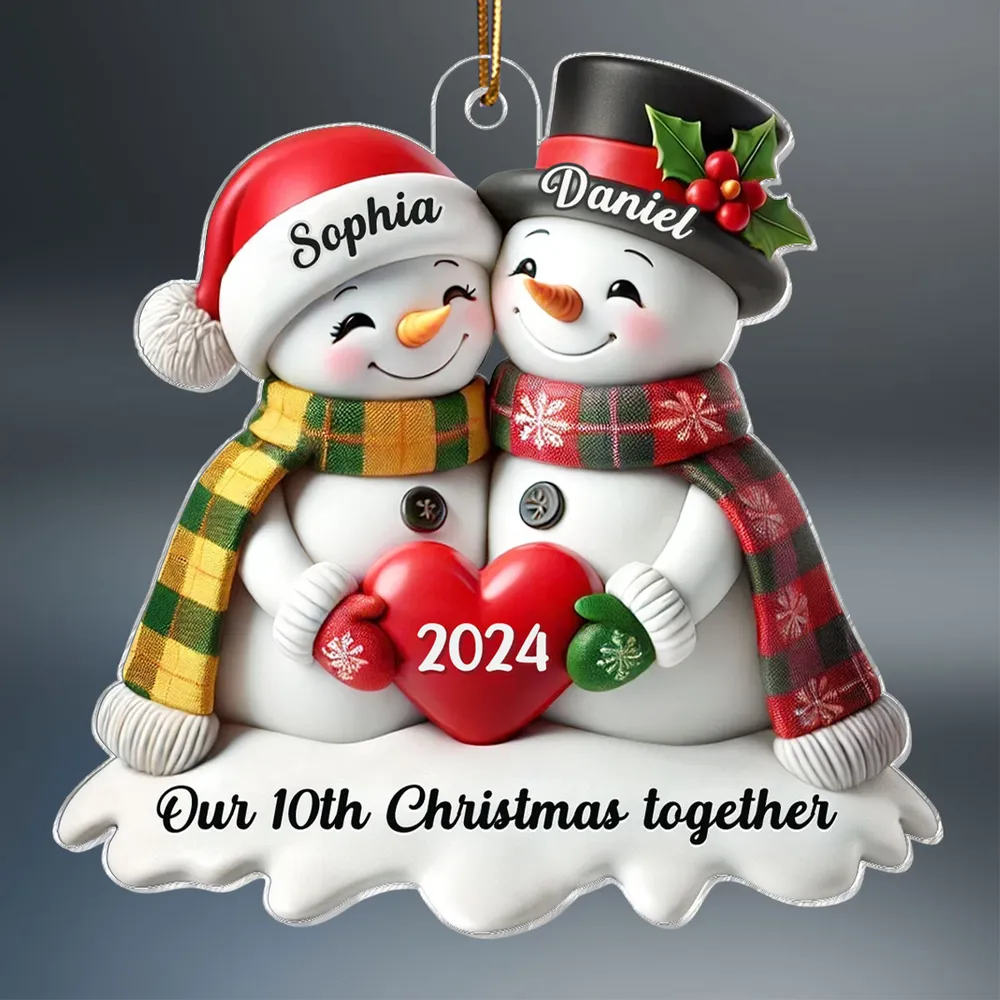 Custom Acrylic Snowman Hug Ornament for Christmas Gifts - Image 5
