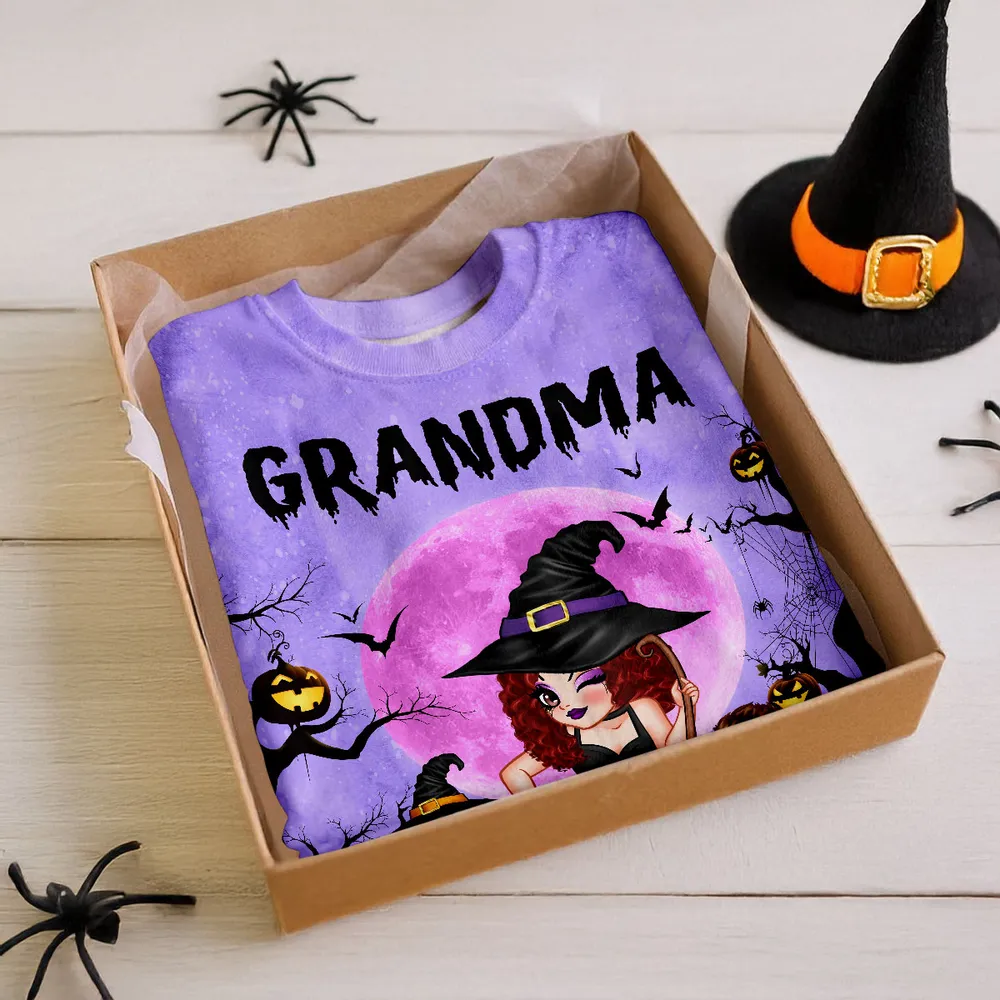 Halloween Grandma Classic Tee with Whimsical Illustration for Family Fun and a Perfect Gift - Image 3